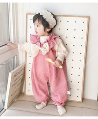 Load image into Gallery viewer, 2 Pieces Set Baby Girls Solid Color Tops And Bow Rompers Wholesale 230210240
