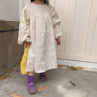 Load image into Gallery viewer, Baby Kid Girls Solid Color Embroidered Dresses Wholesale 230210241
