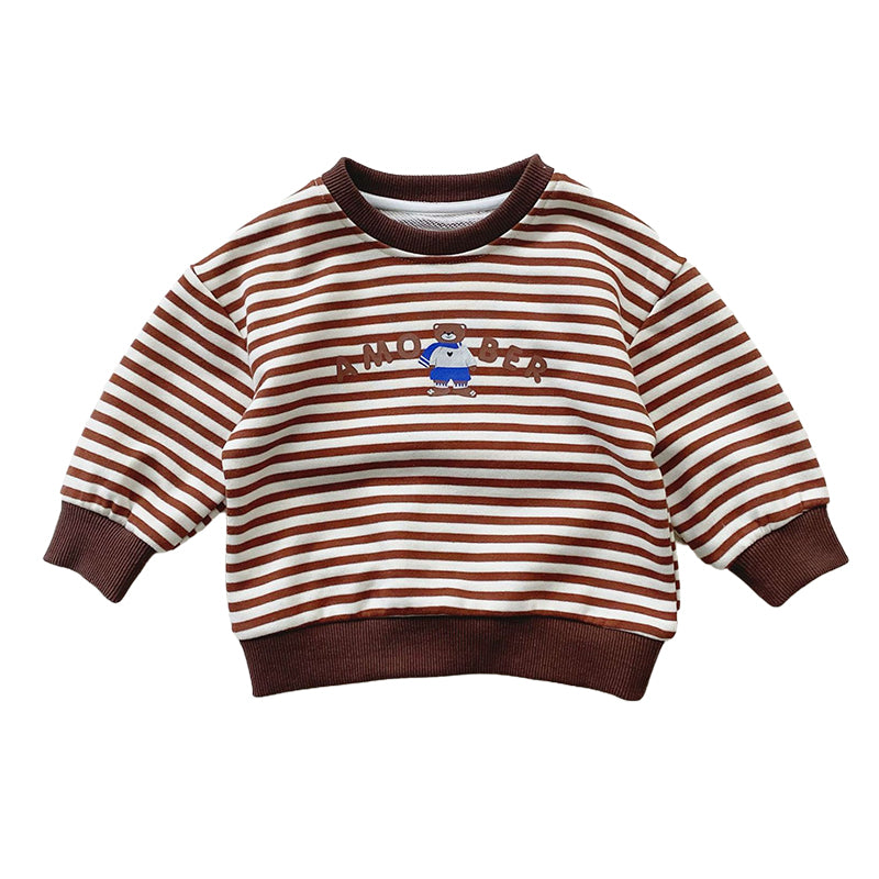 Baby Kid Unisex Striped Letters Animals Print Hoodies Sweatshirts Wholesale 230210251