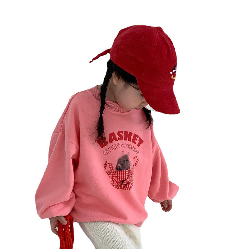 Baby Kid Unisex Letters Rabbit Print Easter Hoodies Sweatshirts Wholesale 230210259