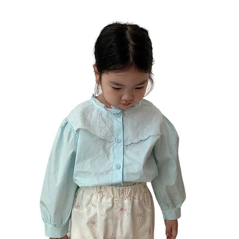 Baby Kid Girls Solid Color Blouses Wholesale 230210282