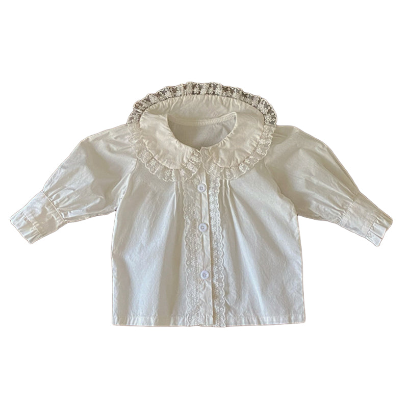 Baby Kid Girls Solid Color Lace Tops Wholesale 230210320