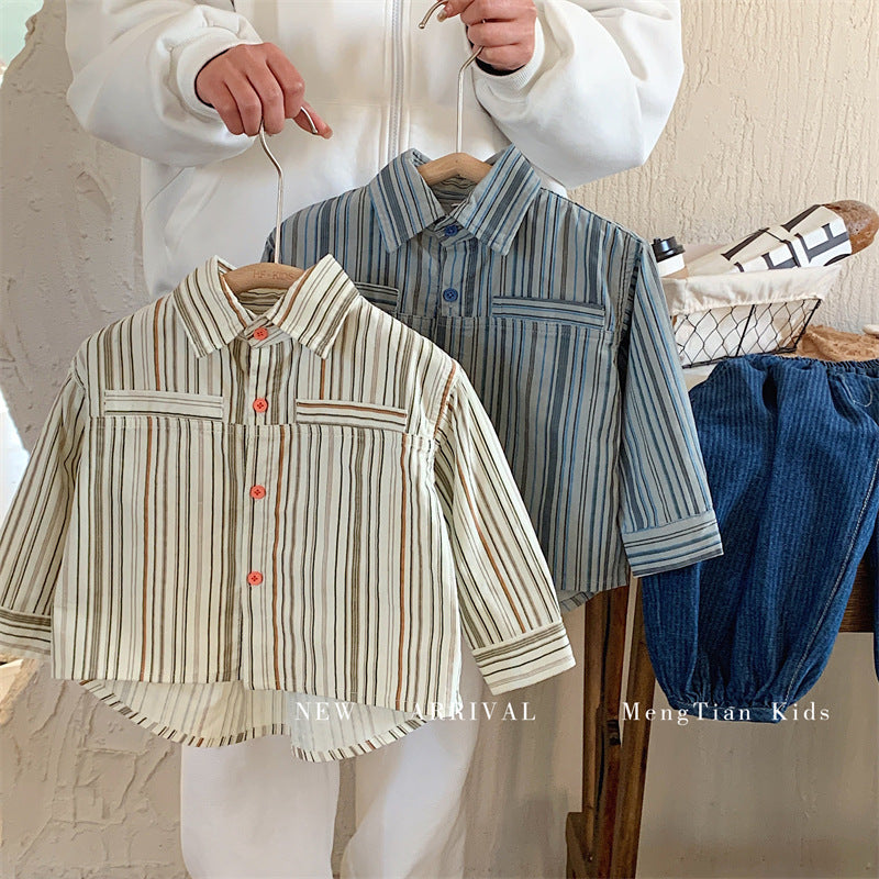 Baby Kid Boys Striped Shirts Wholesale 230210360