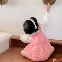 Load image into Gallery viewer, 2 Pieces Set Baby Girls Love heart Print Tops And Checked Rompers Wholesale 230210368
