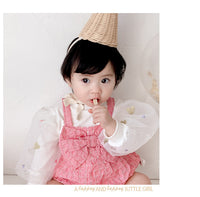 Load image into Gallery viewer, 2 Pieces Set Baby Girls Love heart Print Tops And Checked Rompers Wholesale 230210368
