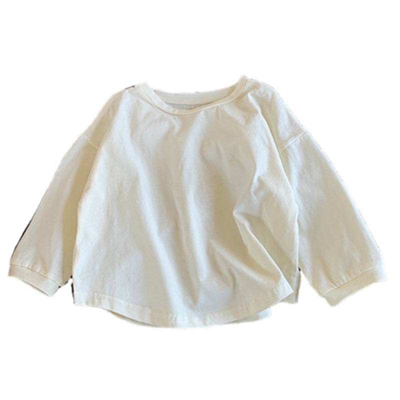 Baby Kid Unisex Solid Color Tops Wholesale 230210372