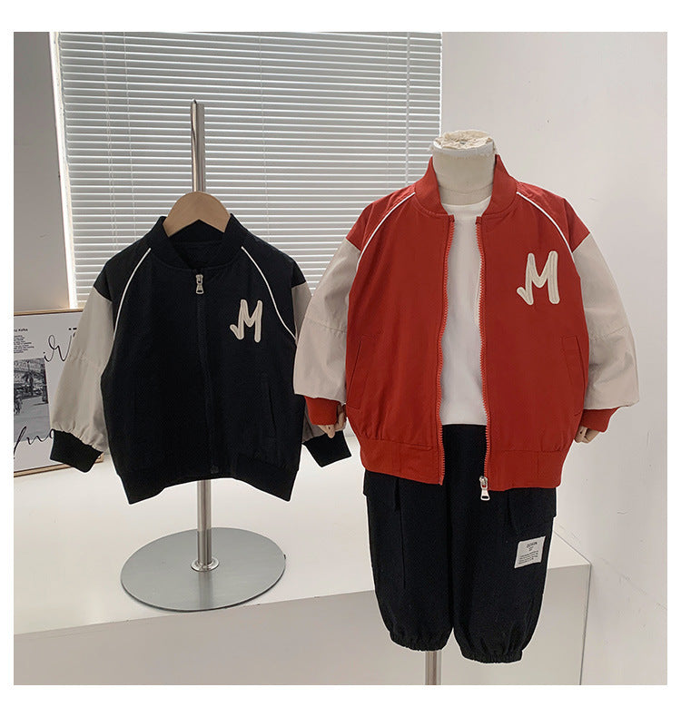 Baby Kid Boys Letters Color-blocking Embroidered Jackets Outwears Wholesale 230210379