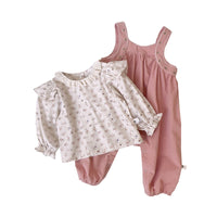 Load image into Gallery viewer, 2 Pieces Set Baby Girls Flower Print Tops And Embroidered Pants Wholesale 230210383
