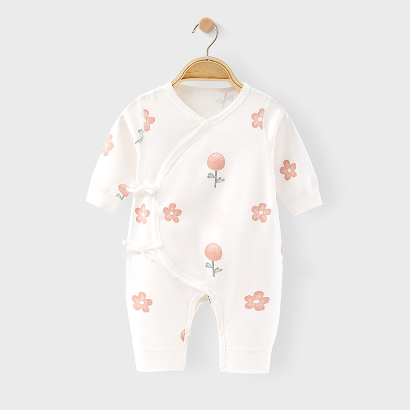 Baby Unisex Flower Print Jumpsuits Wholesale 23021081
