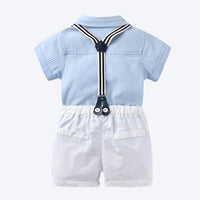Load image into Gallery viewer, 2 Pieces Set Baby Kid Boys Birthday Bow Shirts And Checked Rompers Wholesale 23021301
