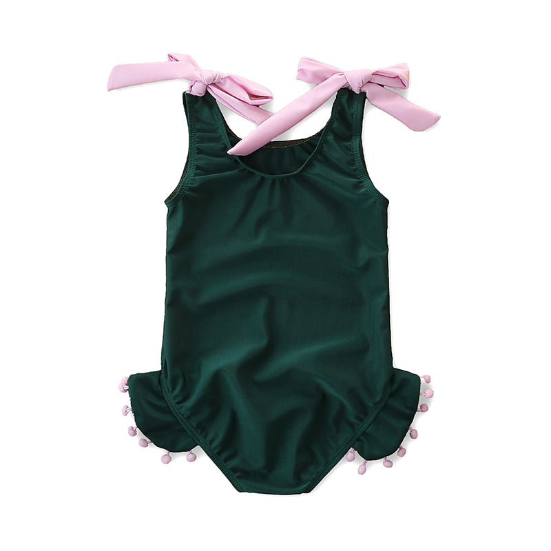 Baby Kid Girls Solid Color Rompers Swimwears Wholesale 23021304