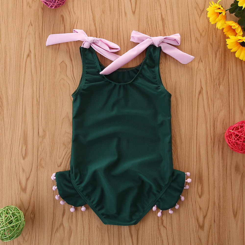 Baby Kid Girls Solid Color Rompers Swimwears Wholesale 23021304