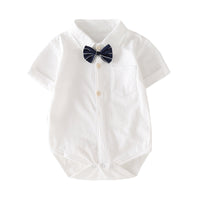 Load image into Gallery viewer, Baby Boys Solid Color Bow Rompers Wholesale 23021307
