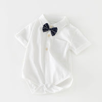 Load image into Gallery viewer, Baby Boys Solid Color Bow Rompers Wholesale 23021307
