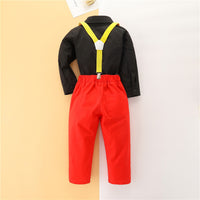Load image into Gallery viewer, 2 Pieces Set Baby Kid Boys Birthday Party Solid Color Bow Shirts And Jumpsuits Wholesale 230213151
