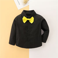 Load image into Gallery viewer, 2 Pieces Set Baby Kid Boys Birthday Party Solid Color Bow Shirts And Jumpsuits Wholesale 230213151
