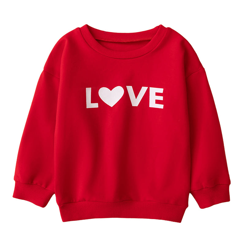 Baby Kid Girls Letters Love heart Valentine's Day Hoodies Sweatshirts Wholesale 230213155