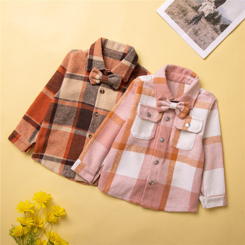 Baby Kid Boys Checked Bow Shirts Wholesale 230213157