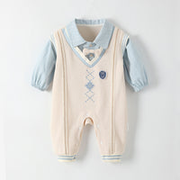 Load image into Gallery viewer, Baby Boys Color-blocking Bow Birthday Party Jumpsuits Wholesale 230213160
