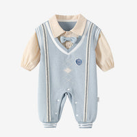 Load image into Gallery viewer, Baby Boys Color-blocking Bow Birthday Party Jumpsuits Wholesale 230213160
