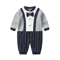 Load image into Gallery viewer, Baby Boys Striped Color-blocking Bow Birthday Party Jumpsuits Wholesale 230213162
