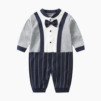 Load image into Gallery viewer, Baby Boys Striped Color-blocking Bow Birthday Party Jumpsuits Wholesale 230213162
