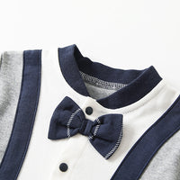 Load image into Gallery viewer, Baby Boys Striped Color-blocking Bow Birthday Party Jumpsuits Wholesale 230213162
