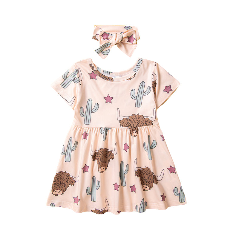 Baby Kid Girls Car Cartoon Print Dresses Wholesale 230213163