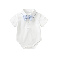 Load image into Gallery viewer, 2 Pieces Set Baby Boys Birthday Party Bow Rompers And Solid Color Shorts Wholesale 230213197
