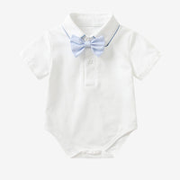 Load image into Gallery viewer, 2 Pieces Set Baby Boys Birthday Party Bow Rompers And Solid Color Shorts Wholesale 230213197
