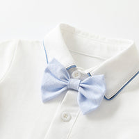 Load image into Gallery viewer, 2 Pieces Set Baby Boys Birthday Party Bow Rompers And Solid Color Shorts Wholesale 230213197
