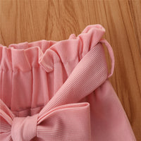 Load image into Gallery viewer, 2 Pieces Set Baby Kid Girls Solid Color Tops And Shorts Wholesale 23021321
