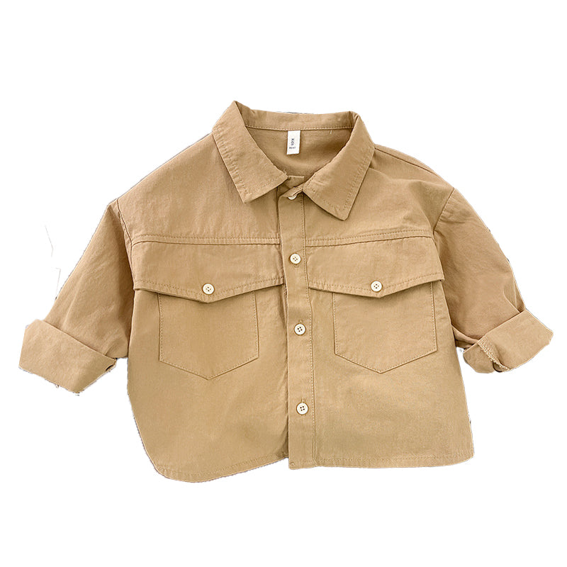 Baby Kid Boys Solid Color Shirts Wholesale 230213228