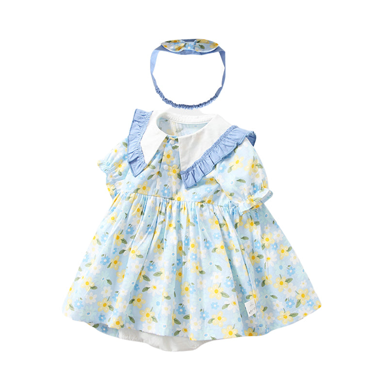 Baby Girls Flower Print Dresses Wholesale 230213230