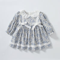 Load image into Gallery viewer, Baby Kid Girls Flower Bow Print Dresses Wholesale 23021325

