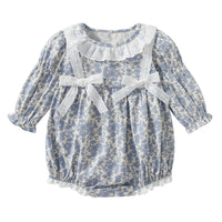 Load image into Gallery viewer, Baby Girls Flower Bow Print Rompers Wholesale 23021327
