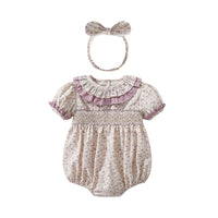 Load image into Gallery viewer, Baby Girls Flower Print Rompers Wholesale 23021330
