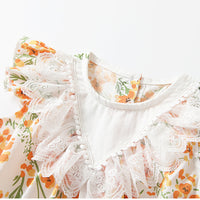 Load image into Gallery viewer, Baby Girls Flower Print Rompers Wholesale 230213323
