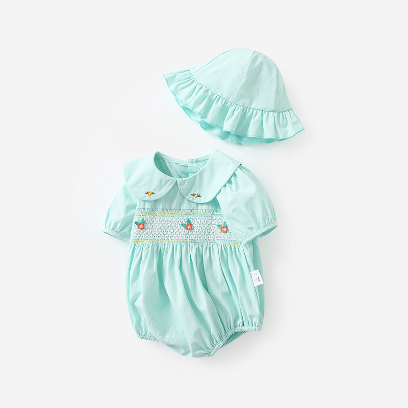 Baby Girls Flower Embroidered Rompers Wholesale 230213331