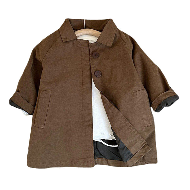 Baby Kid Unisex Solid Color Coats Wholesale 230213332