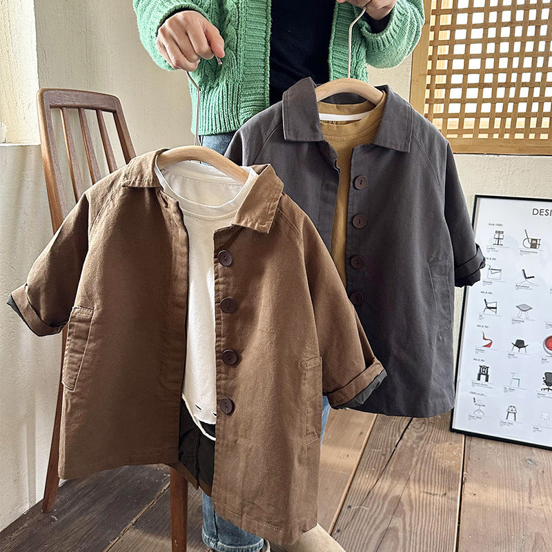 Baby Kid Unisex Solid Color Coats Wholesale 230213332