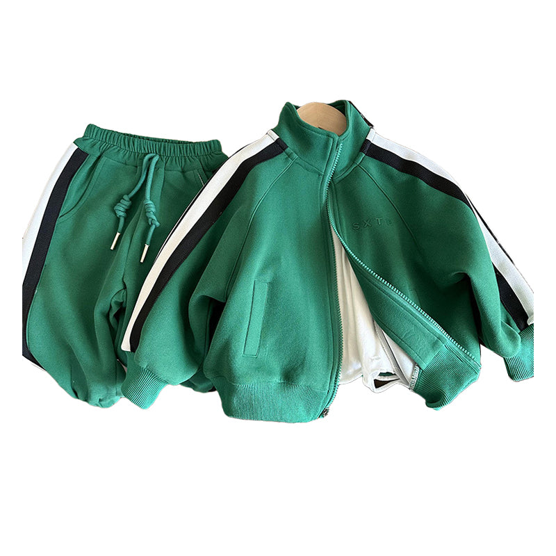 2 Pieces Set Baby Kid Unisex Sports Letters Jackets Outwears And Solid Color Pants Wholesale 230213341