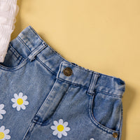 Load image into Gallery viewer, 2 Pieces Set Baby Kid Girls Solid Color Polka dots Tank Tops And Flower Print Shorts Wholesale 230213346
