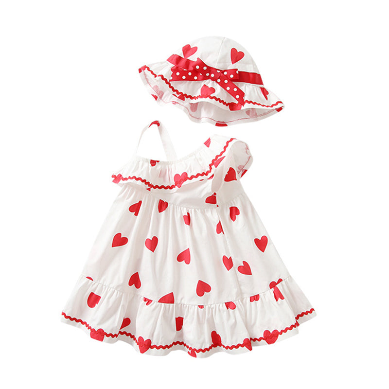 Baby Kid Girls Love heart Print Dresses Wholesale 230213367