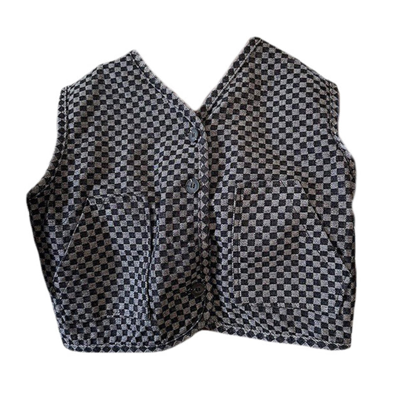 Baby Kid Boys Checked Vests Waistcoats Wholesale 230213377