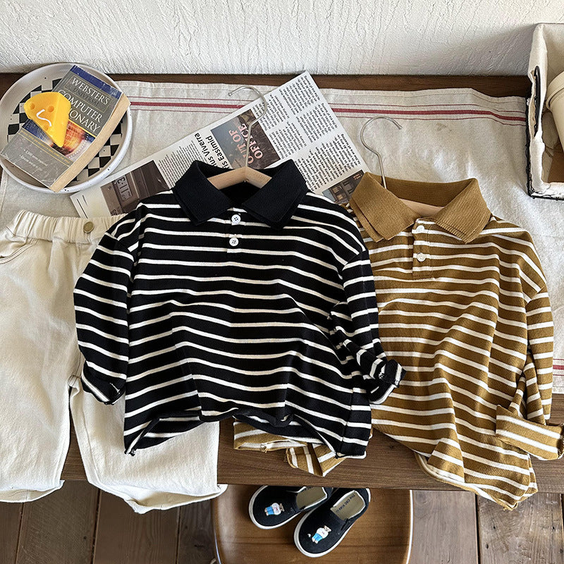 Baby Kid Unisex Striped Polo Shirts Wholesale 230213403