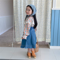 Load image into Gallery viewer, Baby Kid Girls Checked Lace Shirts Wholesale 230213412
