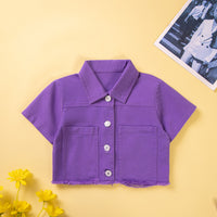 Load image into Gallery viewer, 2 Pieces Set Baby Kid Girls Solid Color Tops And Shorts Wholesale 230213423
