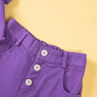 Load image into Gallery viewer, 2 Pieces Set Baby Kid Girls Solid Color Tops And Shorts Wholesale 230213423
