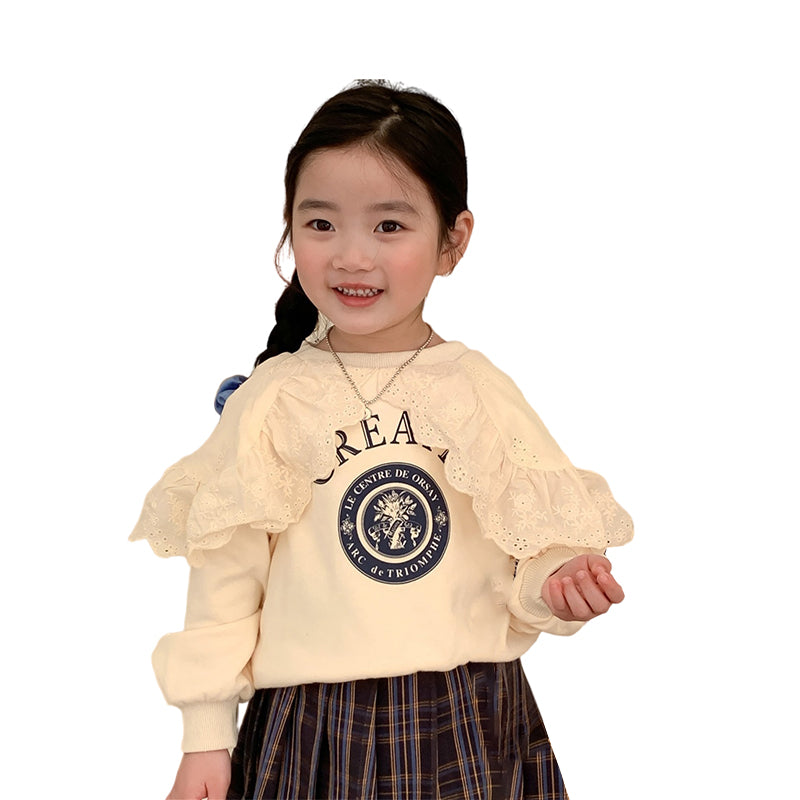 Baby Kid Girls Letters Lace Hoodies Sweatshirts Wholesale 230213425